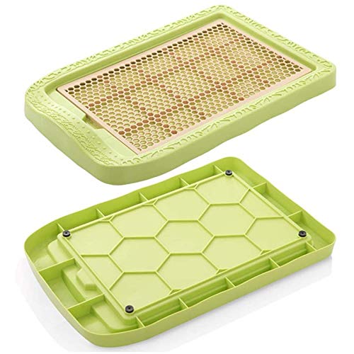 Trays Inodoro Portátil para Perros, Bandeja de Plástico para Entrenamiento con Orinal con Borde Soporte para Almohadilla para Orinar con Poste Extraíble Y Cubierta de Pared Bandeja para Entrenamiento