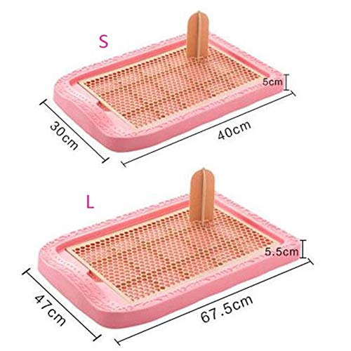 Trays Inodoro Portátil para Perros, Bandeja de Plástico para Entrenamiento con Orinal con Borde Soporte para Almohadilla para Orinar con Poste Extraíble Y Cubierta de Pared Bandeja para Entrenamiento