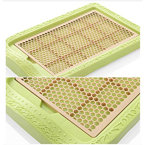 Trays Inodoro Portátil para Perros, Bandeja de Plástico para Entrenamiento con Orinal con Borde Soporte para Almohadilla para Orinar con Poste Extraíble Y Cubierta de Pared Bandeja para Entrenamiento