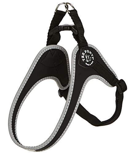 Tre Ponti Fibbia pequeño Perro arnés con Correa Ajustable para el Vientre, 2,5 cm, Color Negro