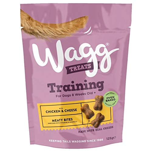 Treats Wagg Training for Dogs Mix PACK (2 x 125g de pollo, carne de res y cordero y 2x125g de pollo y queso) y juguete pequeño