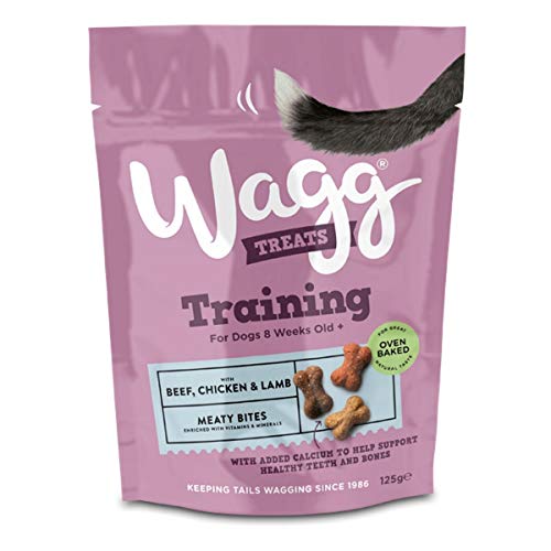 Treats Wagg Training for Dogs Mix PACK (2 x 125g de pollo, carne de res y cordero y 2x125g de pollo y queso) y juguete pequeño