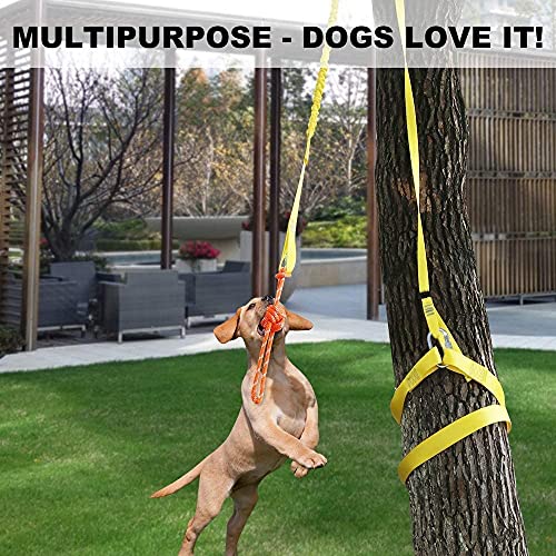 Tresbro Juguete interactivo retráctil para perro, juguete de guerra para perros medianos o grandes, para colgar al aire libre, para hacer ejercicio, jugar a remolcar guerra, extra duradero, seguro