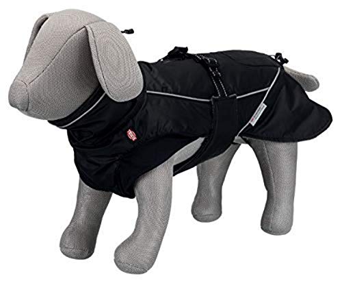 Trixie Abrigo Perro Ropa Mascotas - Chaqueta Capa Chaleco Chubasquero Perro Grande Pequeño Mediano Impermeable Perros Accesorios Brizon TallaL 55 cm Negro