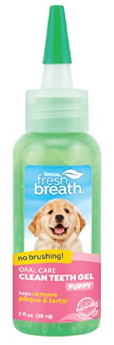 TROPICLEAN Fresh Breath by Gel de Cuidado Bucal para Cachorros - Dientes Limpios, Sin Cepillado - Combate la Placa y el Sarro - 59 ml