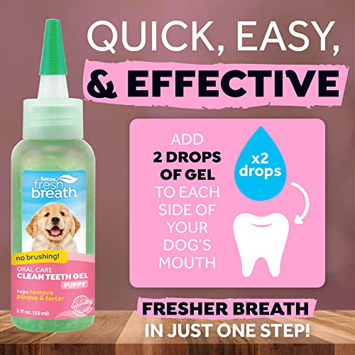 TROPICLEAN Fresh Breath by Gel de Cuidado Bucal para Cachorros - Dientes Limpios, Sin Cepillado - Combate la Placa y el Sarro - 59 ml