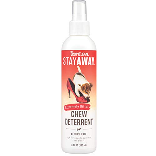 TropiClean Stay Away Spray contra Mordedoras de Objetos para Mascotas - Sin Alcohol - Seguro para Heridas, Muebles y Plantas - Extremadamente Amargo, 236 ml