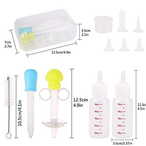 TSLBW Recién Nacido Mascota Pequeño Leche Feeder Originales con jeringa y biberón de Lactancia Kit de Biberón Botella para Cachorro de Gato Biberón Botella para Pequeños Gatitos y Perros