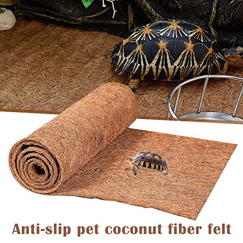 TTFLY - Alfombra de reptiles, fibra de coco tortuga para mascotas, terrario, suministros para lagarto, serpiente, camaleón