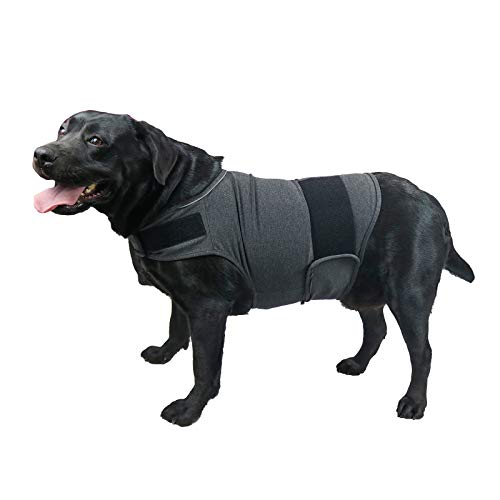 TT.WALK Chaleco calmante para Perros,Abrigo para aliviar la ansiedad,Chaqueta para Perros Anti-ansiedad,Chaleco calmante para Perros pequeños(Gris,L)