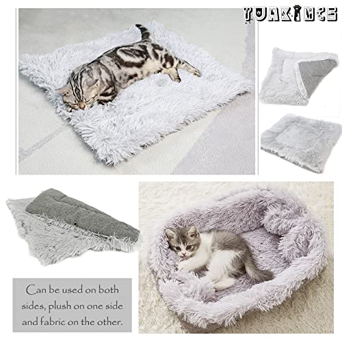 TUAKIMCE Cama Gato y Perros 2 en 1 Almohadas para Camas para Perros Cojín de Cama para Mascotas Cama para Perros Pequeños Lavable Felpa Sofá de Gatos Muy Suave Cómoda Adecuado para Perros Gatos（gris ）