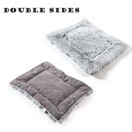 TUAKIMCE Cama Gato y Perros 2 en 1 Almohadas para Camas para Perros Cojín de Cama para Mascotas Cama para Perros Pequeños Lavable Felpa Sofá de Gatos Muy Suave Cómoda Adecuado para Perros Gatos（gris ）