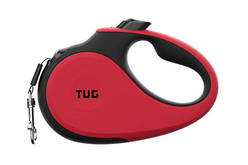 TUG 360° Sin Enredos Correa de Perro Retráctil/Extensible Cinta de Nailon de 5 Metros (Medio, Rojo)