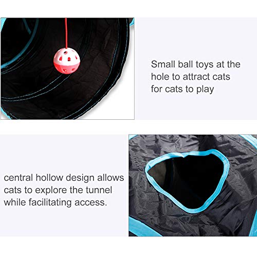 Túnel De 5 Vías para Gatos, Tamaño Grande, para Interior Y Exterior, Plegable para Mascotas, Juguete Gato Interactivo con Bolsa De Almacenamiento para Gato, Perro, Cachorro, Gatito, Conejo