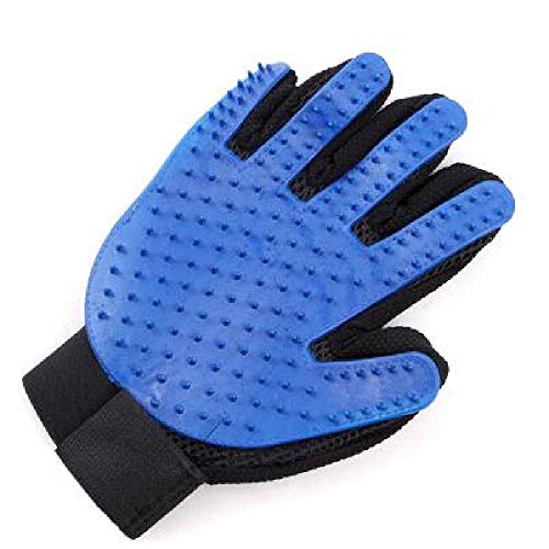 TUOLUO Cepillo para Depilación De Mascotas Cepillo para El Pelo De Animales con Hierba Gatera Guantes para Los Dedos Gatos Y Perros Aseo Suministros para Masajes Guantes De Limpieza M/Azul