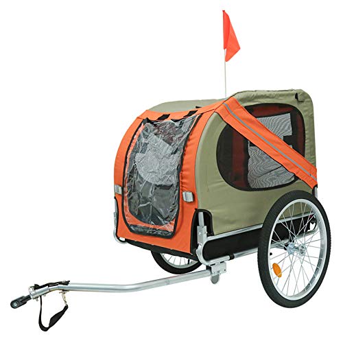 TureFans Remolque de Bicicleta para Perros, Remolque Bici Perro, Paño Oxford Impermeable, Carga máxima 40 KG, Plegable, 73 * 90 * 137 cm (QP225385_02)