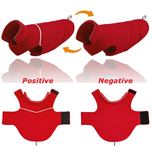 TVMALL Chaleco para Perros Reversibles Abrigos y Chaquetas para Perros Reflectantes para Perros Grandes Clima frío en Invierno Vestidos para Perros Grande y Mediana a Prueba de Viento