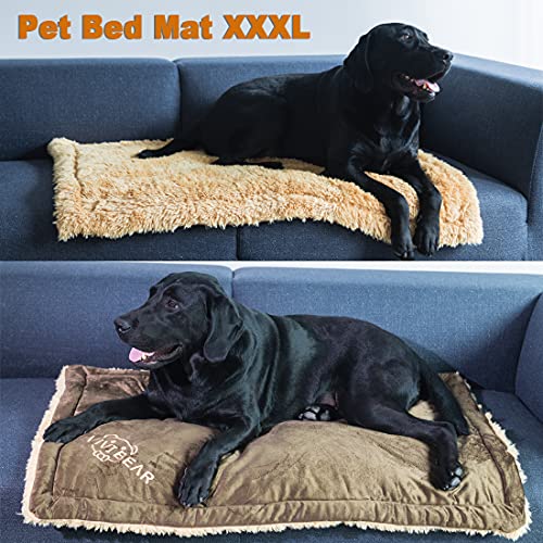 TVMALL Colchones para Perros Reversible Lavable Almohadilla Perro Cojín de Felpa Suave Cama para Mascotas Perros Grandes Medianos y Pequeños Colchón para Casa Coche Camping Transportín Jaula, 110x70cm