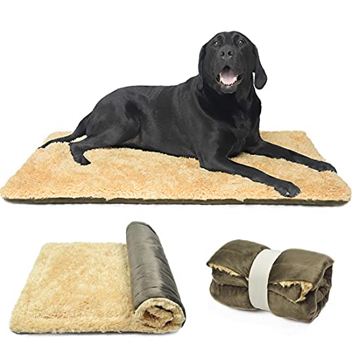 TVMALL Colchones para Perros Reversible Lavable Almohadilla Perro Cojín de Felpa Suave Cama para Mascotas Perros Grandes Medianos y Pequeños Colchón para Casa Coche Camping Transportín Jaula, 110x70cm