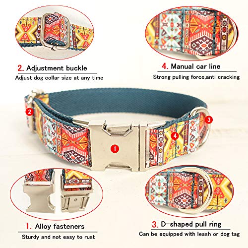 TVMALL Collar de Perro Ajustable para el Aire Libre, para Mascota, Correa, Cuerda, Collar Estilo Bohemio, para Perros medianos y pequeños