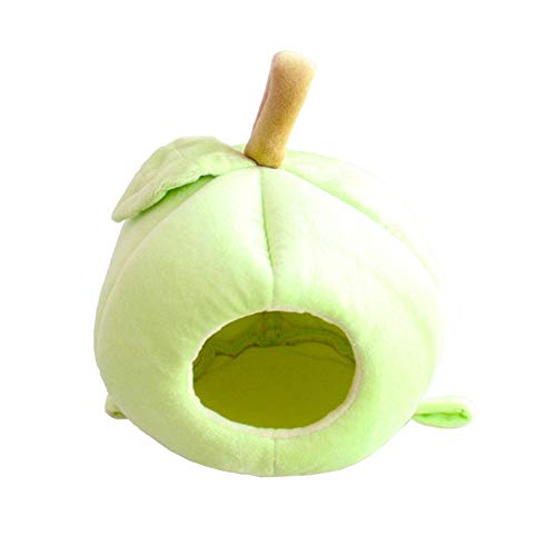 U-M 1 uds. adorable forma de manzana hámster dormir nido suave felpa escondite jaula caliente casa para hámster erizo Totoro conejo cerdo holandés verde calidad superior y creativo