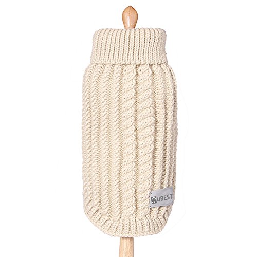 ubest Suéter de punto para perros pequeños, suéter para otoño e invierno, beige, M