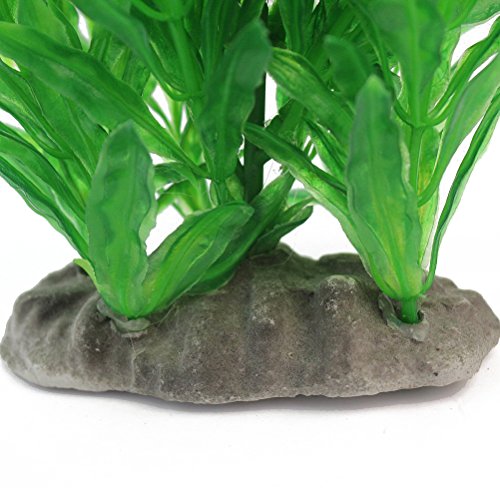 UEETEK Planta artificial para acuario de agua, plantas de hierba verde para decoración de peces.