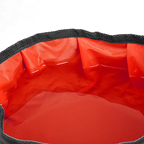 UEETEK Viaje plegable perro Bowl cuenco de agua alimentador portátil para mascotas gato perro alimentos (negro)