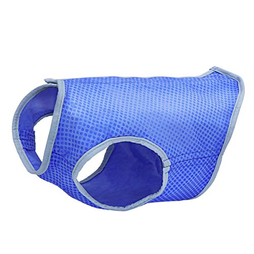 UKCOCO - Chaleco de refresco para mascotas, arnés de refresco para perros, chaleco de refresco para mascotas con cinta mágica para cachorros y perros, talla M (azul)