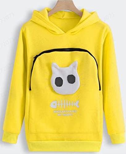 UKKO Sudadera Hoodie Canguro Perro Mascota Pata Dropshipping Jerseys Abrazo Bolsa Sudadera Bolsillo Animal Oreja con Capucha-Dark Grey,XL