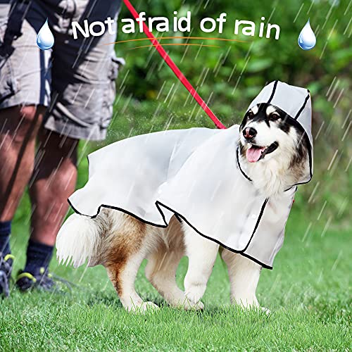 Uktunu Impermeable para Mascotas Chubasquero Transparente Perro Ropa para Mascotas Ajustable a Prueba de Agua Impermeable 100% Chaqueta para Lluvia medianos Perro de Raza Grande con Capucha 8XL