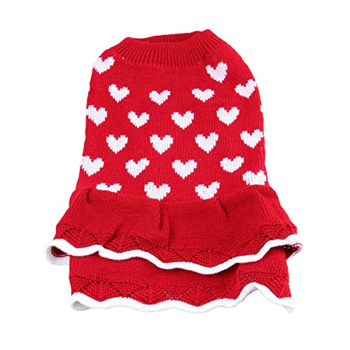 ULTECHNOVO Falda para perros Ropa de Navidad para mascotas Vestido de suéter para perros (L)