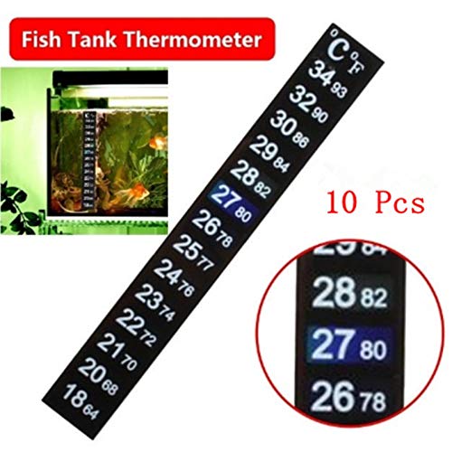 ULTECHNOVO Tira de Temperatura Tira de Acuario Etiqueta de Temperatura para Acuario Tira de Preparación 64 ℉ a 93 ℉ Y 18 ℃ a 34 (10Pcs)