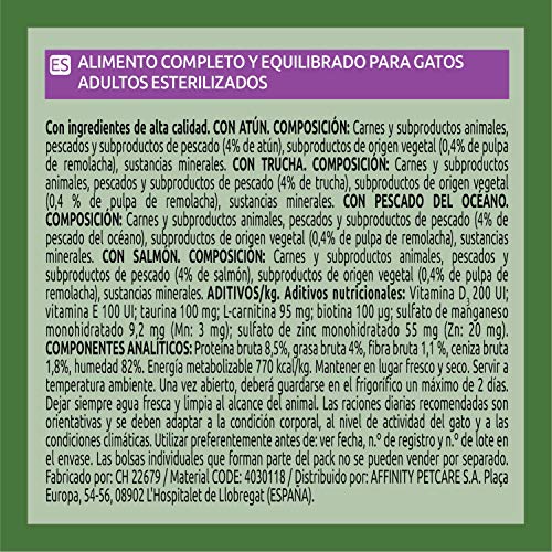 Ultima Comida Húmeda para Gatos con Variedad de Pescados - 12 x (4 x 85gr) - 4080g