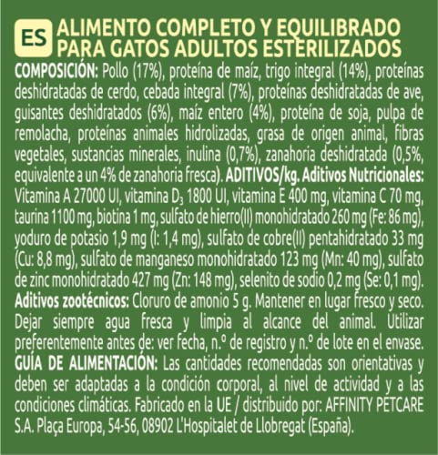 ultima Pienso para Gatos Esterilizados Adultos con Pollo, Pack de 5 x 800gr - Total: 4 kg