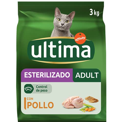 ultima Pienso para Gatos Esterilizados con Pollo - 3 x 3kg: Total 9kg