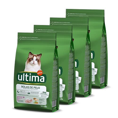 ultima Pienso Para Gatos Para Prevenir Bolas De Pelo Con Pavo 4 x 1.5 kg