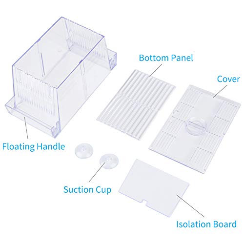 Uniclife Caja de cría de peces Tanque Incubadora Incubadora Caja de aislamiento de acuario para bebé Camarón Guppy - Mediano