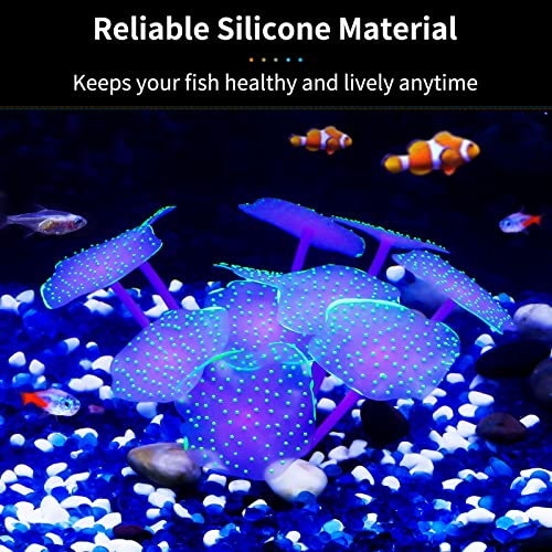 Uniclife Decoraciones de Plantas de Coral de Silicona Adorno Artificial Brillante para Acuario de Pecera, Verde, Forma de Bola