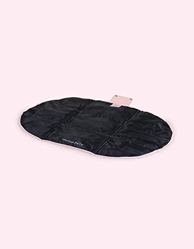 United Pets Lazy Dog Mat – Cama portátil para Perros, Plegable, para Restaurante y de Viaje, Alfombrilla Ligera de Color Negro y Rosa