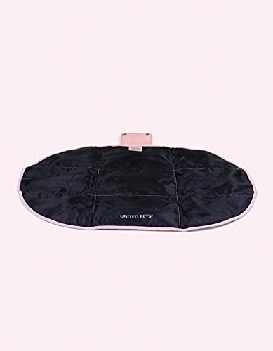 United Pets Lazy Dog Mat – Cama portátil para Perros, Plegable, para Restaurante y de Viaje, Alfombrilla Ligera de Color Negro y Rosa