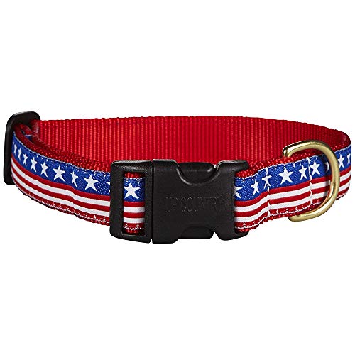 Up Country SST de c de l Stars and Stripes Collar de Perro, de Ancho de Banda 1 Inch, L