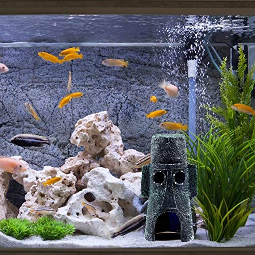 Uposao Adornos para acuarios, adornos acuáticos, decoración de peces, castillo artificial, paisaje, piña, casa, acuario, cueva decorativa para pequeños gambas, peces, decoración de tanque