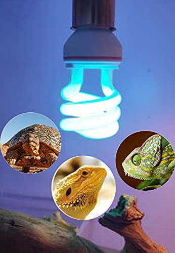 UVB Reptile Light 10.0, bombillas de tortuga, lámpara de terrario compacta que ahorra energía para reptiles del desierto, mascota, serpiente, lagarto, insecto, leopardo, tubo en espiral (UVB10.0 13W)