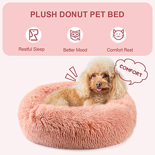 Vanansa Cama para Perros Vanansa, Lavable para Gatos medianos y Grandes, cómoda y mullida para Perros, 3 tamaños para Dormir Dulce, cálida, Rosa 70 cm