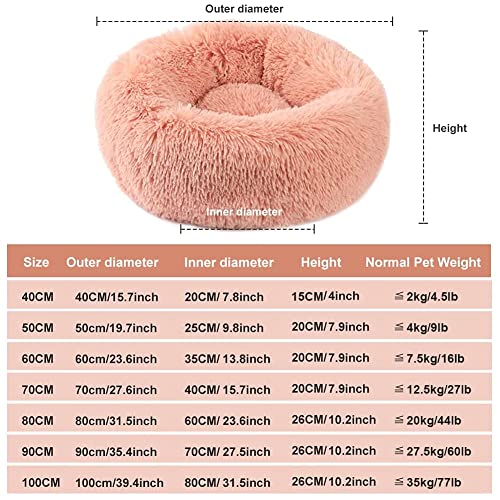 Vanansa Cama para Perros Vanansa, Lavable para Gatos medianos y Grandes, cómoda y mullida para Perros, 3 tamaños para Dormir Dulce, cálida, Rosa 70 cm