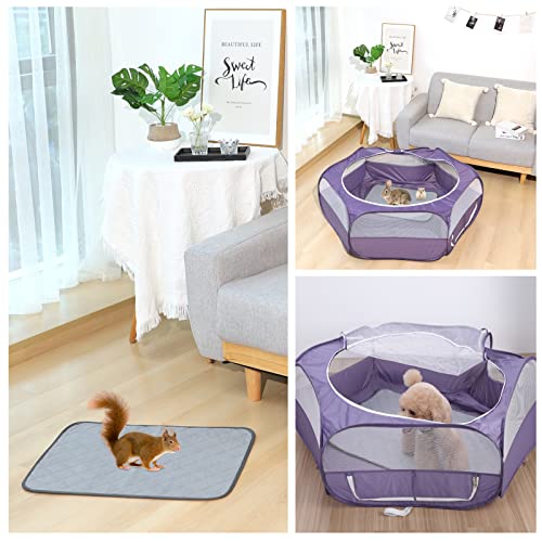 VavoPaw Almohadilla de Orina Impermeable para Mascotas Pequeñas, 60 x 45 cm (2 PZS) Alfombra Antideslizante Reutilizable Lavable a Máquina para Gato Perro Conejo Chinchilla Sofá Coche Perrera, Gris