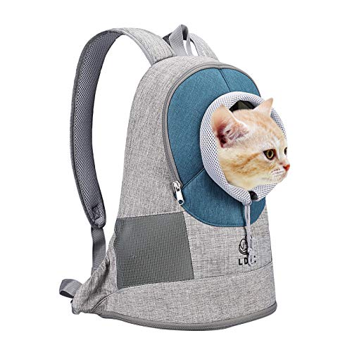 Vejaoo Mochila para Transporte De Mascotas, De Fácil Ajuste para Viajes, Senderismo, Camping, para Perros Pequeños, Gatos y Cachorros XZ033 (L, Blue)