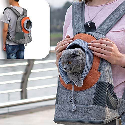 Vejaoo Mochila para Transporte De Mascotas, De Fácil Ajuste para Viajes, Senderismo, Camping, para Perros Pequeños, Gatos y Cachorros XZ033 (M, Orange)