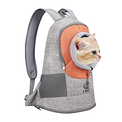 Vejaoo Mochila para Transporte De Mascotas, De Fácil Ajuste para Viajes, Senderismo, Camping, para Perros Pequeños, Gatos y Cachorros XZ033 (M, Orange)